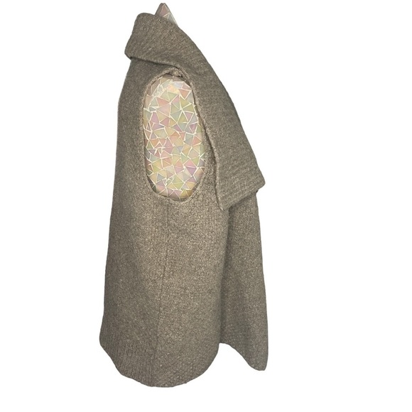 ANN Taylor LOFT Longline Collared Sweater Vest Gray Wool Alpaca Small - Picture 3 of 9